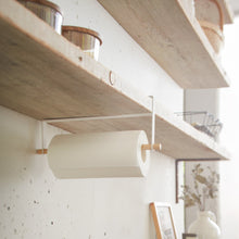 Load image into Gallery viewer, Undershelf Paper Towel Holder - Steel + Wood ORGANIZATION Yamazaki Home 
