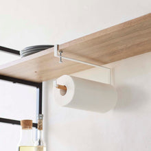 Load image into Gallery viewer, Undershelf Paper Towel Holder - Steel + Wood ORGANIZATION Yamazaki Home 
