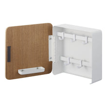 Load image into Gallery viewer, Magnetic Key Cabinet - Steel + Wood Key Storage Yamazaki Home Ash/White 
