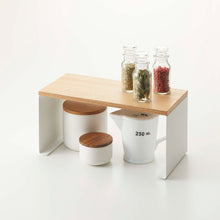 Load image into Gallery viewer, Stackable Countertop Shelf - Steel + Wood - Small Riser Yamazaki Home 
