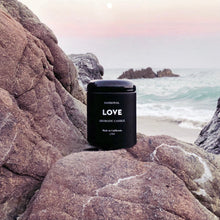 Load image into Gallery viewer, LOVE Aromatic Candle yang ylang &gt; vetiver &gt; patchouli &gt; candle &gt; natural candle &gt; essential oil candle &gt; essential oils &gt; natural fragrance &gt; california fragrance &gt; energy crystal &gt; amethyst &gt; rose quartz SANDOVAL 
