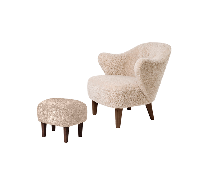 Ingeborg Lounge Chair with Footstool, Sheepskin Arm Chairs, Recliners & Sleeper Chairs Menu 