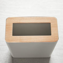 Load image into Gallery viewer, Trash Can - Steel + Wood - Rectangle TRASH &amp; RECYCLING Yamazaki Home 
