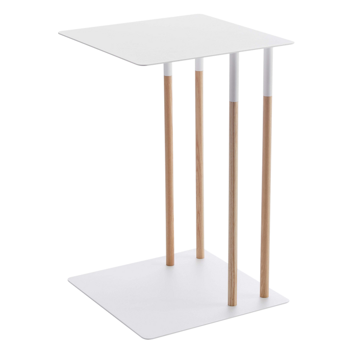 C Side Table, Steel Top SIDE TABLES Yamazaki Home White/Ash 