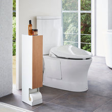 Load image into Gallery viewer, Toilet Paper Stocker - Steel + Wood - Tall BATH ACCESSORIES Yamazaki Home 
