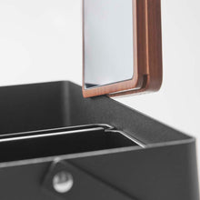 Load image into Gallery viewer, Makeup Organizer with Mirror - Steel + Wood Mirror Yamazaki Home 
