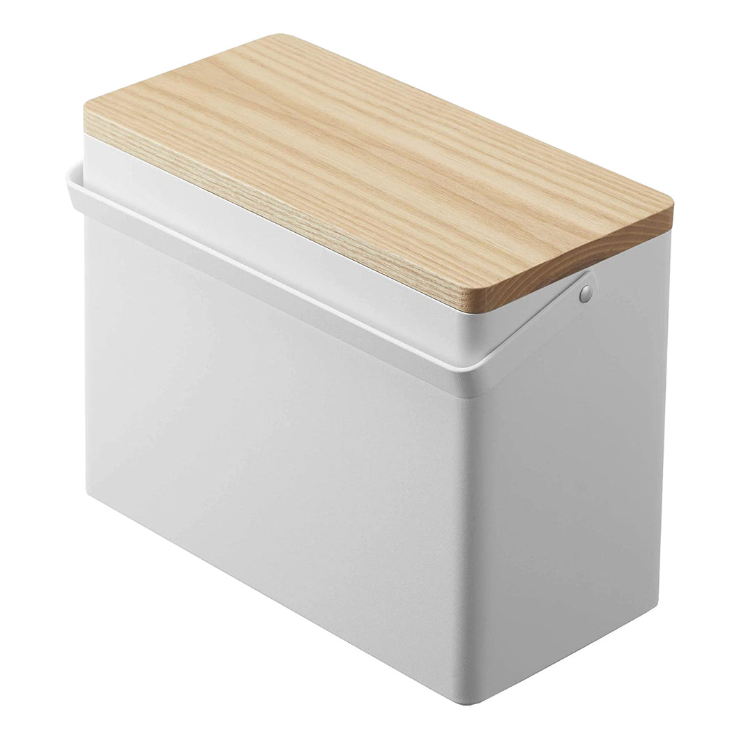 Odds-and-Ends Organizer - Steel + Wood Desk Organizer Yamazaki Home White 