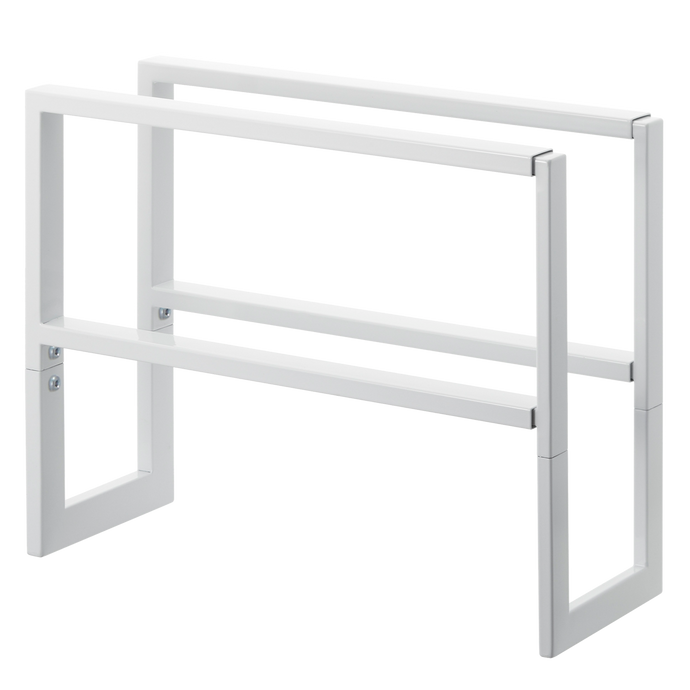 Expandable Shoe Rack, Double ENTRYWAY & MUDROOM Yamazaki Home White 