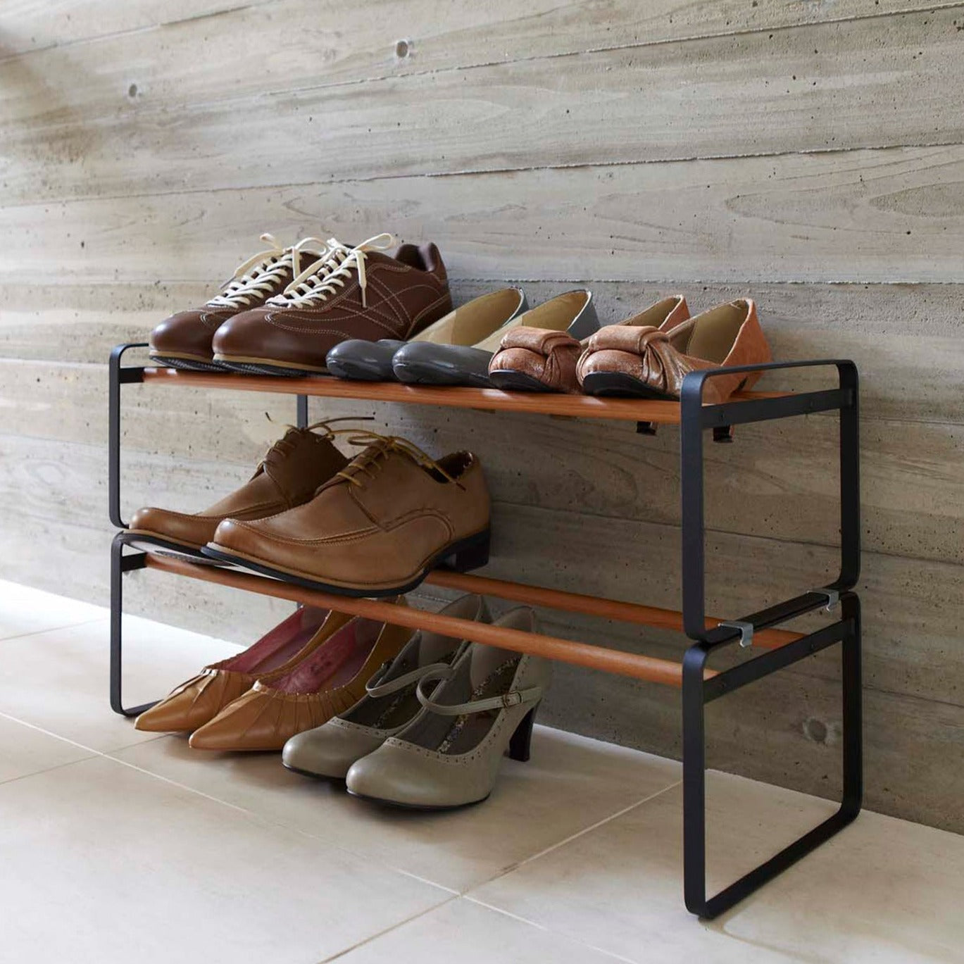 Plain Stackable Shoe Rack Afternoon Light