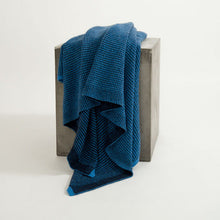 Load image into Gallery viewer, Azure &amp; Midnight Blue Cashmere Waffle Knit Hangai Mountain Textiles 

