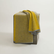 Load image into Gallery viewer, Organic Gray &amp; Chartreuse Waffle Knit Throw Hangai Mountain Textiles 
