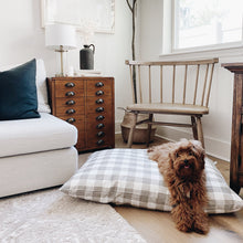 Load image into Gallery viewer, Dog Bed, Warm Stone Gingham Check Pet Beds The Foggy Dog 
