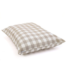 Load image into Gallery viewer, Dog Bed, Warm Stone Gingham Check Pet Beds The Foggy Dog 
