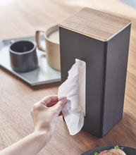 Load image into Gallery viewer, Two-Sided Tissue Case - Steel + Wood Tissue Case Yamazaki Home 
