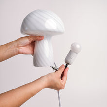 Load image into Gallery viewer, Glass Mushroom Table Lamp, Petite Close Top, White lighting Humber 
