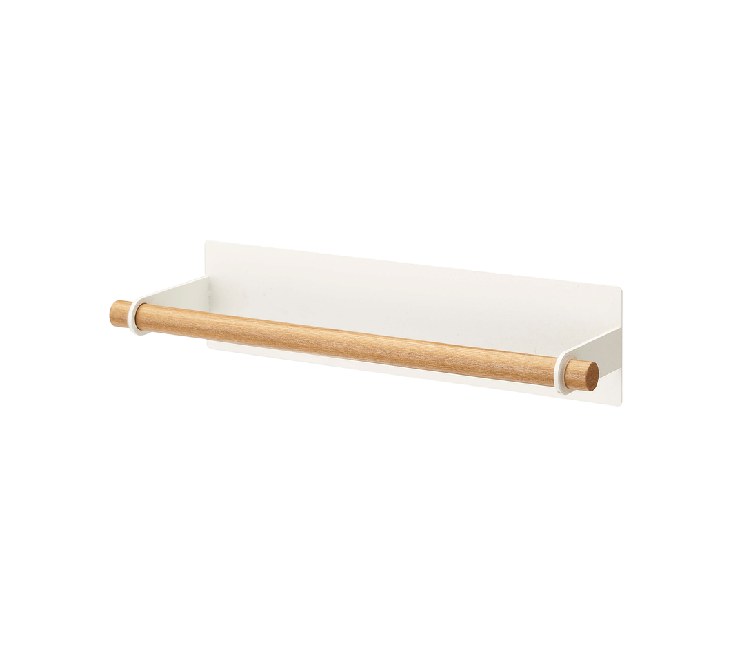 Magnetic Paper Towel Hanger - Steel + Wood - Small Towel Holder Yamazaki 
